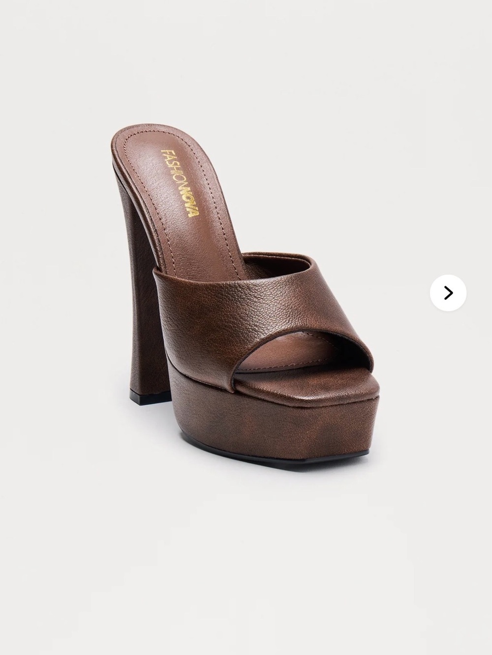 Fashion Nova Dark Brown Platform Mule Heels